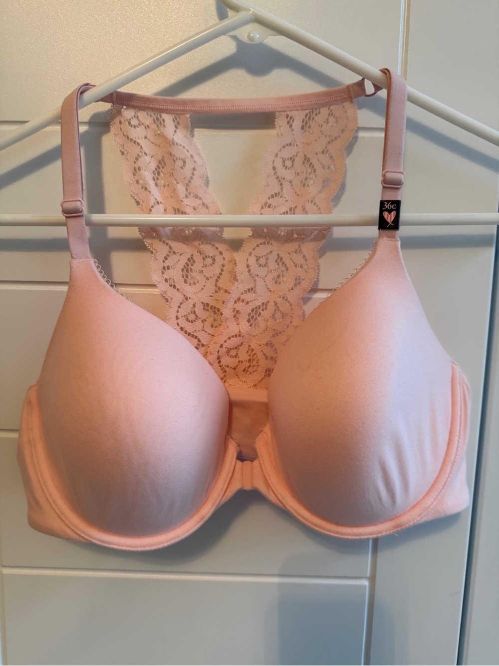 Peach Lace-Back front closure T-Shirt Bra 36C
NWT - Picture 9 of 9